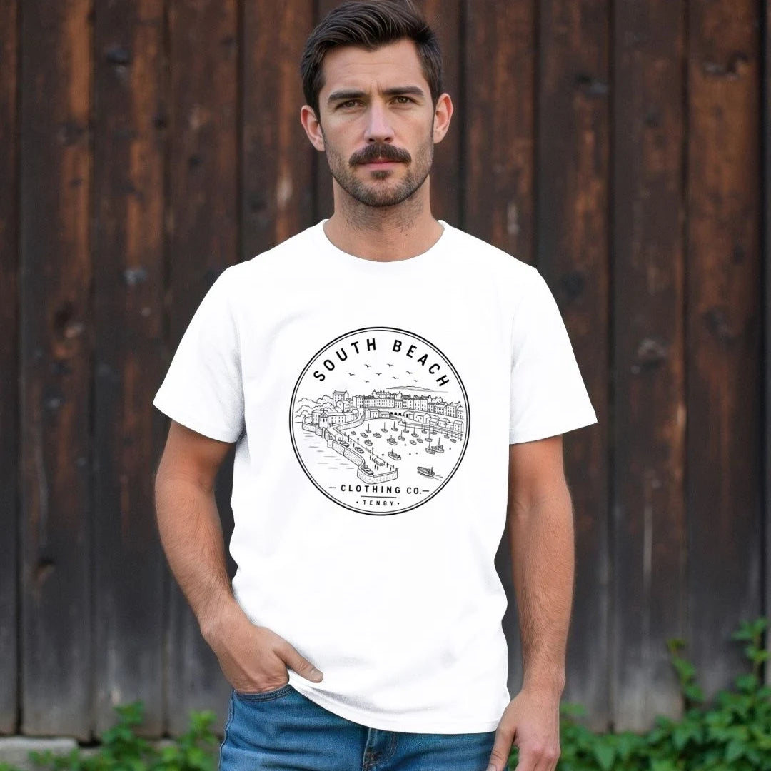 Fitted T-shirt - Tenby Harbour SB013
