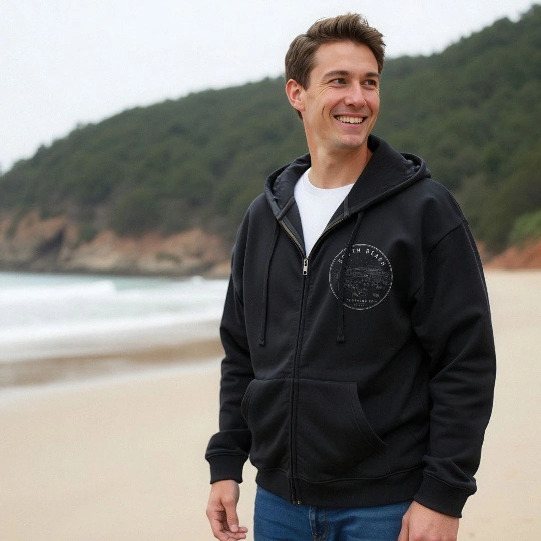 Zip Hoodie - Tenby Harbour SB012